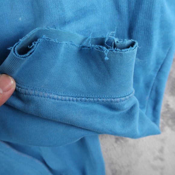 Vintage Y2K Nike Gray Tag Blue Hoodie Size L Large Mini Swoosh Thrashed - Picture 7 of 16